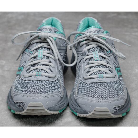 Saucony Cohesion 10 Gray Green Running Shoes Sneakers Womens Size 8 - Picture 2 of 16